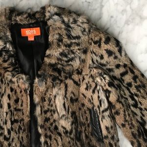 KORS by Michael Kors Rabbit Fur Crop Jacket
